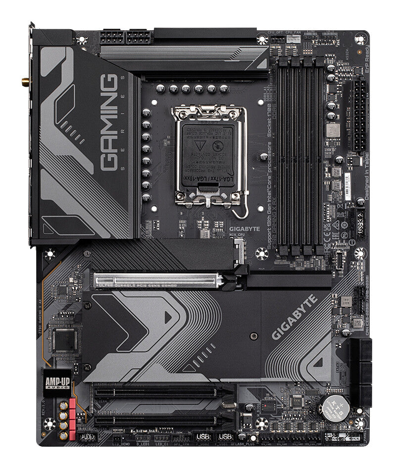 GIGABYTE Z790 GAMING X AX Motherboard - Supports Intel Core 14th CPUs, 16*+1+2 Phases Digital VRM, up to 7600MHz DDR5, 4xPCIe 4.0 M.2, Wi-Fi 6E, 2.5GbE LAN , USB 3.2 Gen 2