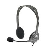 Casque filaire Logitech H111, son stéréo, prise audio 3,5 mm, microphone antibruit, noir