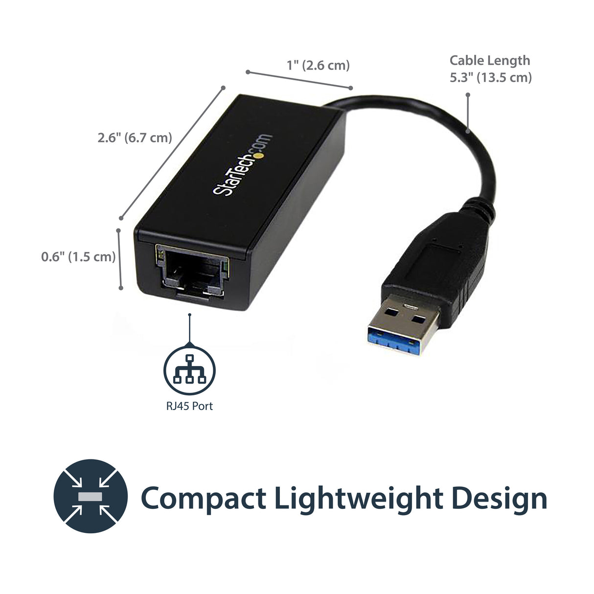 StarTech.com USB 3.0 to Gigabit Ethernet Network Adapter, 10/100/1000 Mbps, USB to RJ45, USB 3.0 to LAN Adapter, USB 3.0 Ethernet Adapter (GbE), TAA Complaint