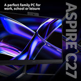 Acer Aspire C27-B All-in-One Desktop - Intel Core 5-120U, 8GB, 512GB SSD, Integrated Intel Graphics, 27" Full HD, Windows 11, Black