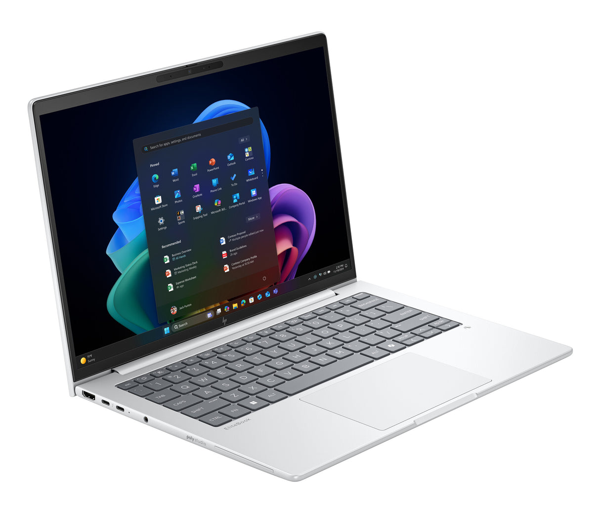 HP EliteBook 8 G1i Next Gen AI Wolf Pro Security Edition Copilot+ PC Intel Core Ultra 7 256V Laptop 35.6 cm (14") WUXGA 16 GB LPDDR5x-SDRAM 1 TB SSD Wi-Fi 7 (802.11be) Windows 11 Pro Silver