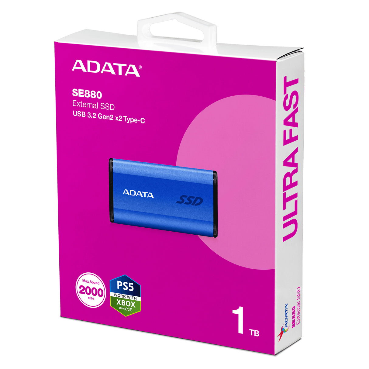ADATA SE880 1 TB USB Type-C 3.2 Gen 2 (3.1 Gen 2) Blue