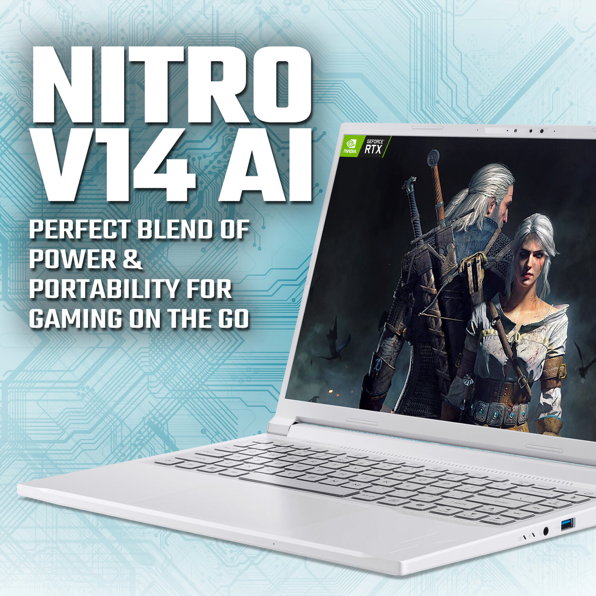 Acer Nitro V 14 AI ANV14-62 - AMD Ryzen AI 7 350, 32GB, 1TB SSD, NVIDIA GeForce RTX 5060, 14.5" WQXGA, Windows 11 Gaming Laptop