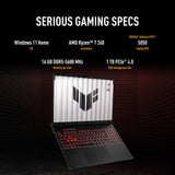 ASUS TUF Gaming A16 FA608UHI-TU127W AMD Ryzen™ 7 260 Laptop 40.6 cm (16") WUXGA 16 GB DDR5-SDRAM 1 TB SSD NVIDIA® GeForce RTX™ 5050 Laptop GPU Wi-Fi 6E (802.11ax) Windows 11 Home Grey