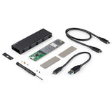 StarTech.com USB-C 10Gbps to M.2 NVMe or M.2 SATA SSD Enclosure - Portable External M.2 PCIe/SATA NGFF SSD Aluminum Case - USB Type-C & USB-A Host Cables - Supports 2230/2242/2260/2280