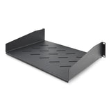StarTech.com 2U Vented Server Rack Shelf, 12" (31.5cm) Mounting Depth, Cantilever Tray For 19" Rack/Cabinet, Heavy-Duty Steel, Up To 25lb/11.3kg, Includes Cage Nuts/Screws