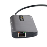 StarTech.com USB C Multiport Adapter, 4K 60Hz HDMI Video, 3 Port 5Gbps USB Hub, 100W Power Delivery Pass-Through, GbE, 12"/30cm Cable, Mini Travel Dock, Laptop Docking Station