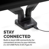 Fellowes Platinum Series Dual Monitor Arm - Monitor Mount for Two 8KG 40 Inch Screens - Adjustable Dual Monitor Desk Mount - Tilt 45° Pan 180° Swivel 360° Rotation 360°, VESA 75 x 75/100 x 100 - Black