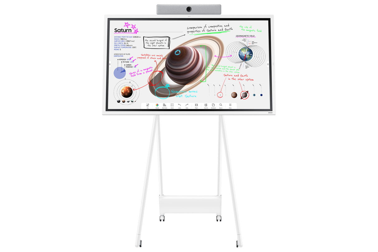 Samsung WM65B interactive whiteboard 165.1 cm (65") 3840 x 2160 pixels Touchscreen Grey, White