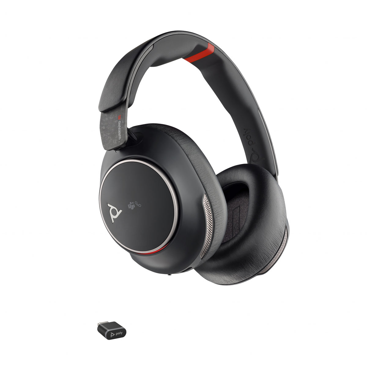HP Poly Voyager Surround 85 UC Microsoft Teams Certified USB-C Headset +USB-C/A Adapter +Charging Stand