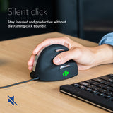 R-Go Tools Ergonomic mouse R-Go HE Break with break software, large (hand size ≥ 185 mm), right-handed, Wired, black