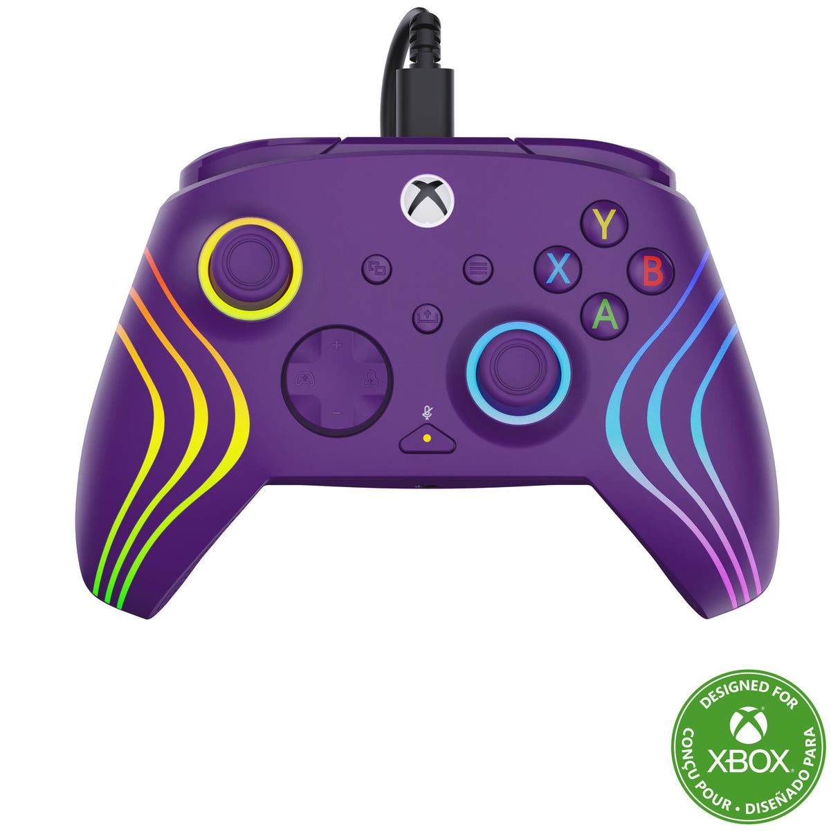 Turtle Beach Afterglow Wave Purple Wired RGB Gaming Controller with Mappable Buttons, Hall-Effect Hair Triggers and Audio Controls. Licensed for Xbox Series X orS, Xbox One & Windows