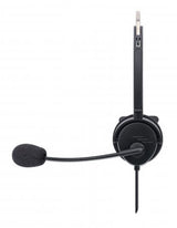 Manhattan Mono On-Ear Headset (USB), Microphone Boom (padded), Polybag Packaging, Adjustable Headband, In-Line Volume Control, Ear Cushion, USB-A for both sound and mic use, cable 1.5m, Three Year Warranty