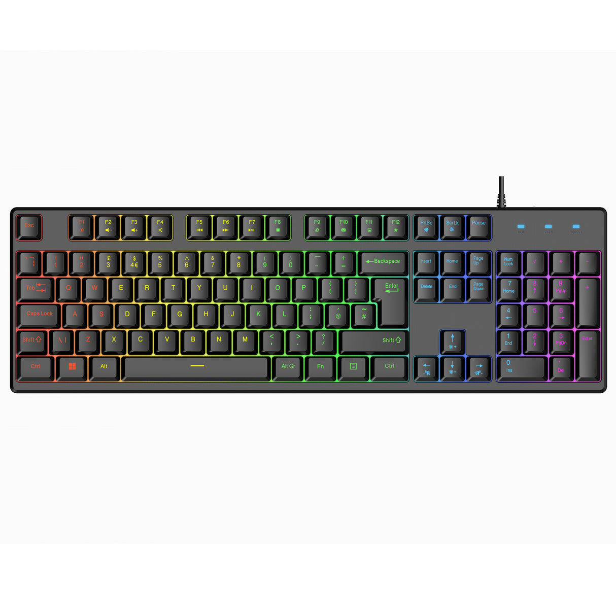 VIDA REBEL 2IN1 BLACK USB DESK KIT keyboard Mouse included Gaming QWERTY UK English