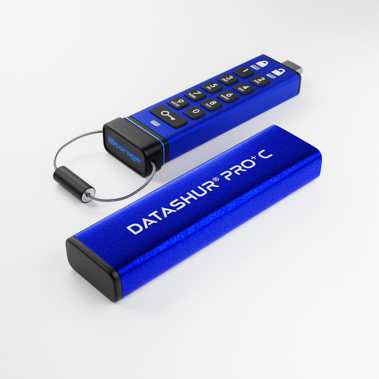 iStorage datAshur PRO+C 32GB | Secure USB Type-C Memory Stick | FIPS 140-3 Level 3 pending | PIN protected | Type C-A adapter included.