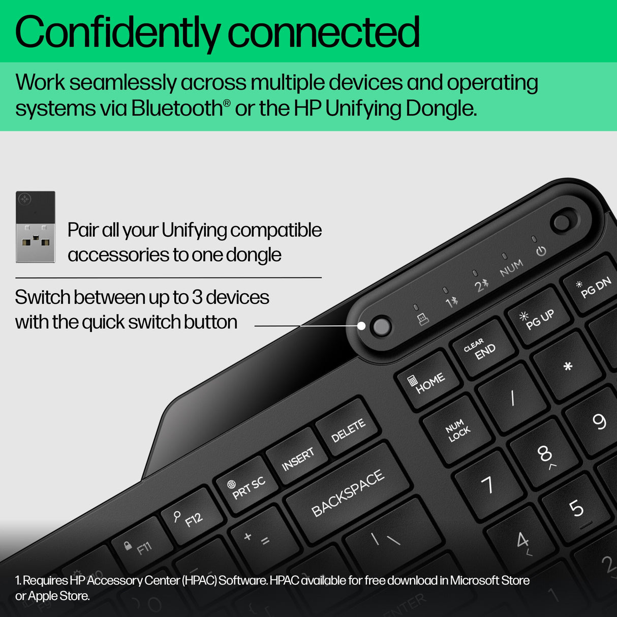 HP 475 Dual-Mode Wireless Keyboard