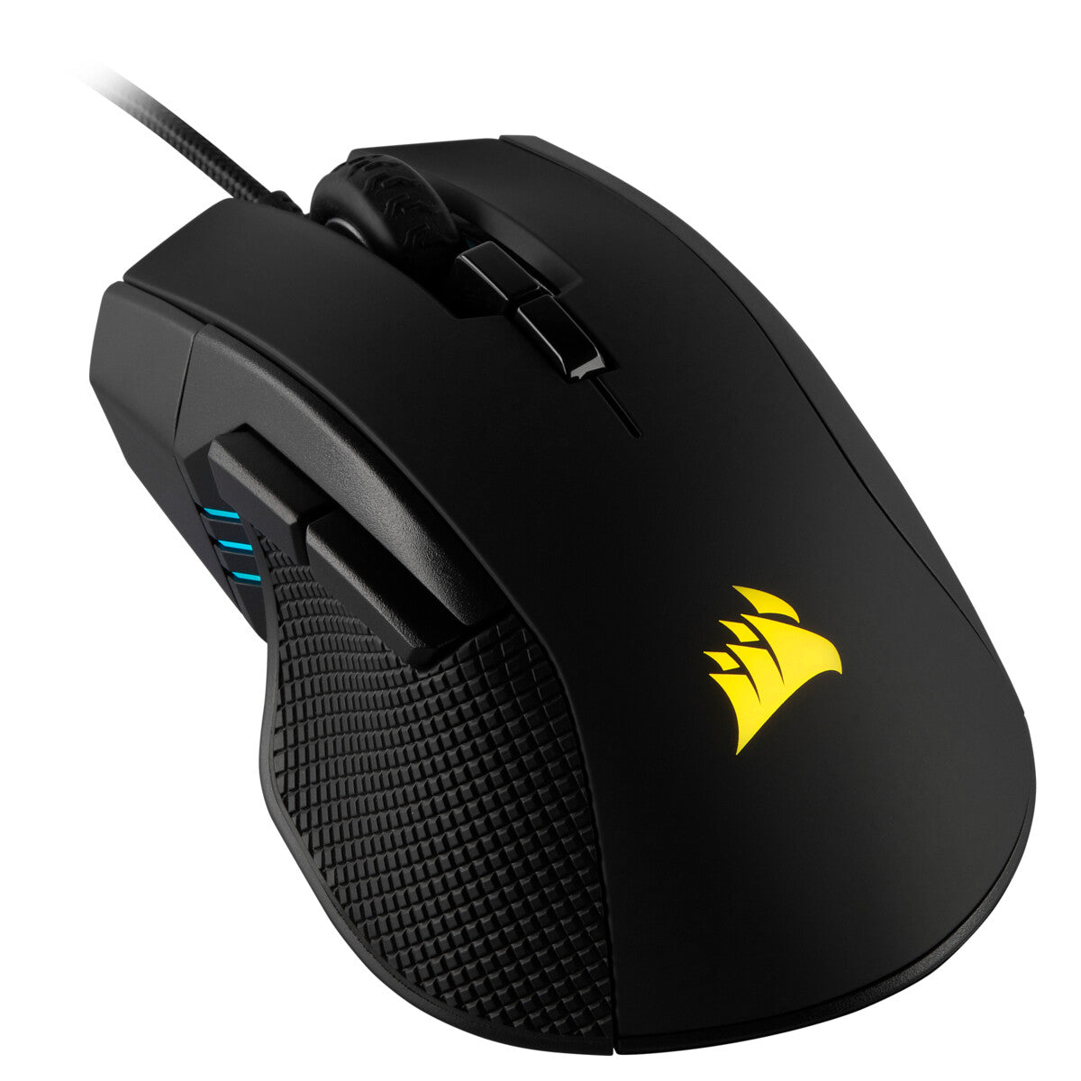 Souris de jeu légère Corsair Ironclaw RGB FPS/MOBA, forme profilée, commutateurs Omron, 18 000 DPI, 7 boutons programmables