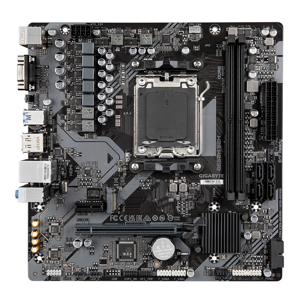 GIGABYTE B650M S2H Motherboard - Supports AMD Ryzen 8000 CPUs, 5+2+2 Phases Digital VRM, up to 6400MHz DDR5, 1xPCIe 4.0 M.2, GbE LAN, USB 3.2 Gen 1