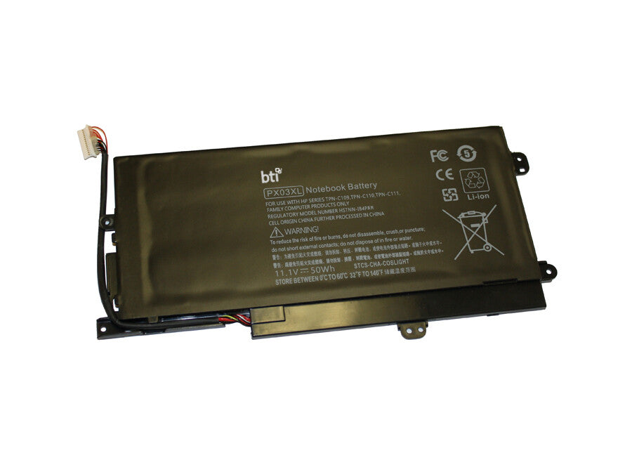 BTI 50Wh 3 cell PX03XL compatible battery for HP - COMPAQ MK-K125DX ENVY TS 14-K042TX SLEEKBOOK ENVY TS 14-K035TX SLEEKBOOK
