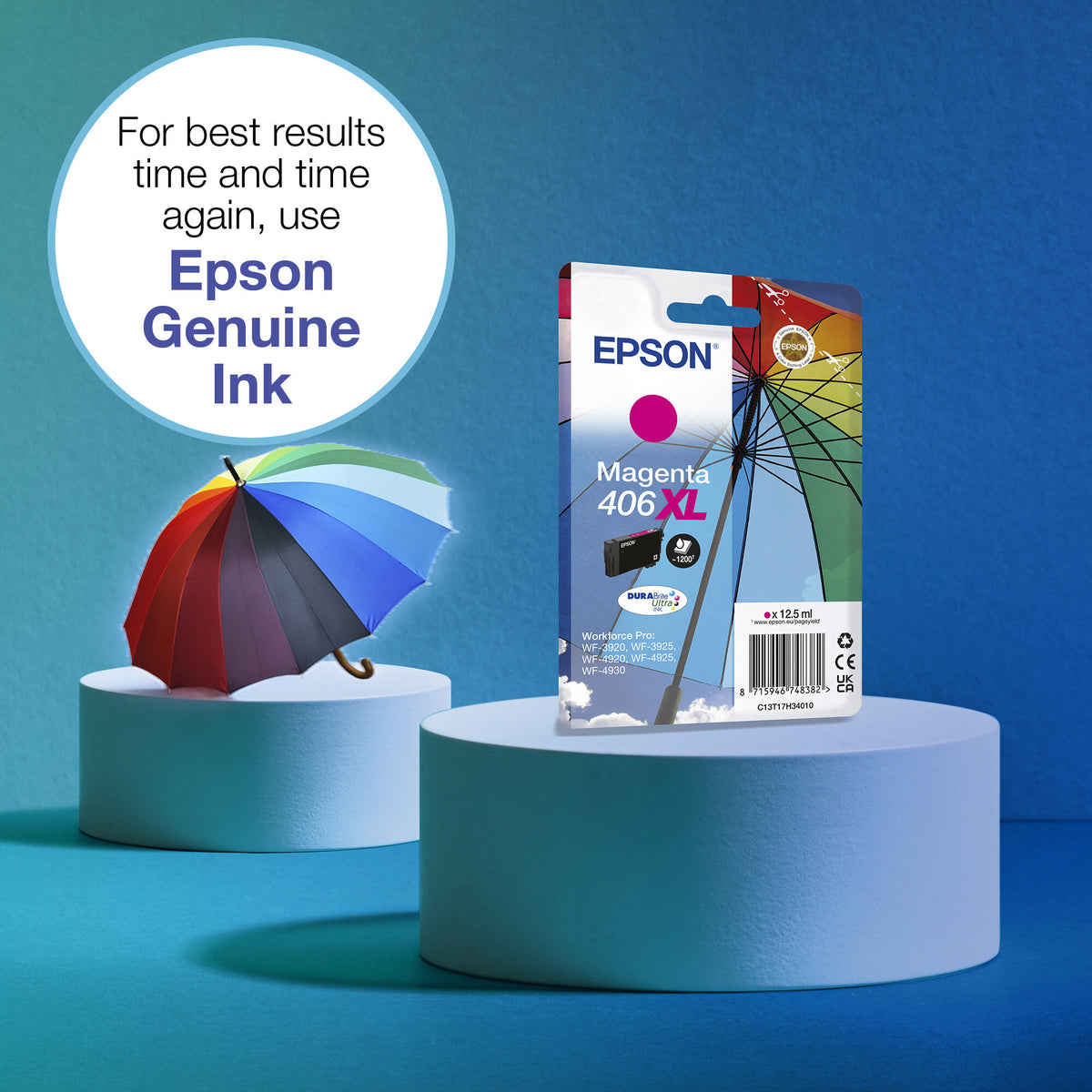 Epson Singlepack Magenta 406XL Umbrella DURABrite Ultra Ink