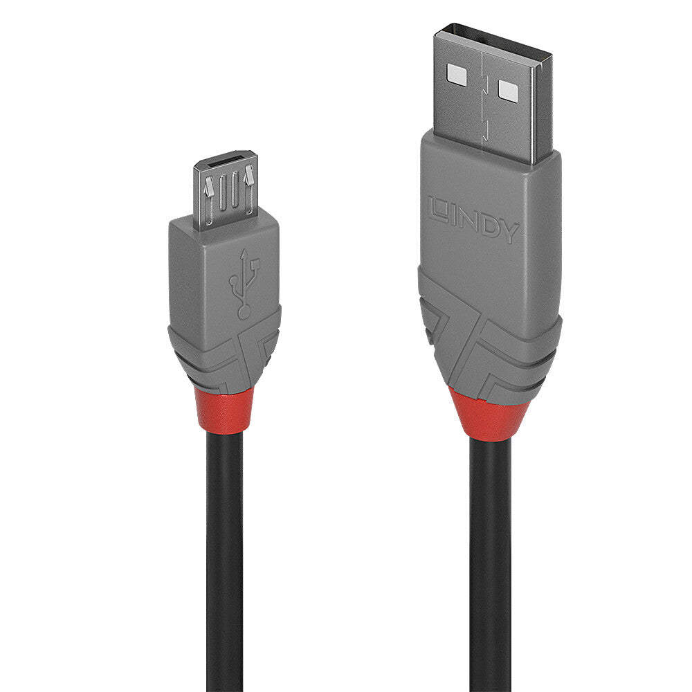 Lindy 0.5m USB 2.0 Type A to Micro-B Cable, Anthra Line