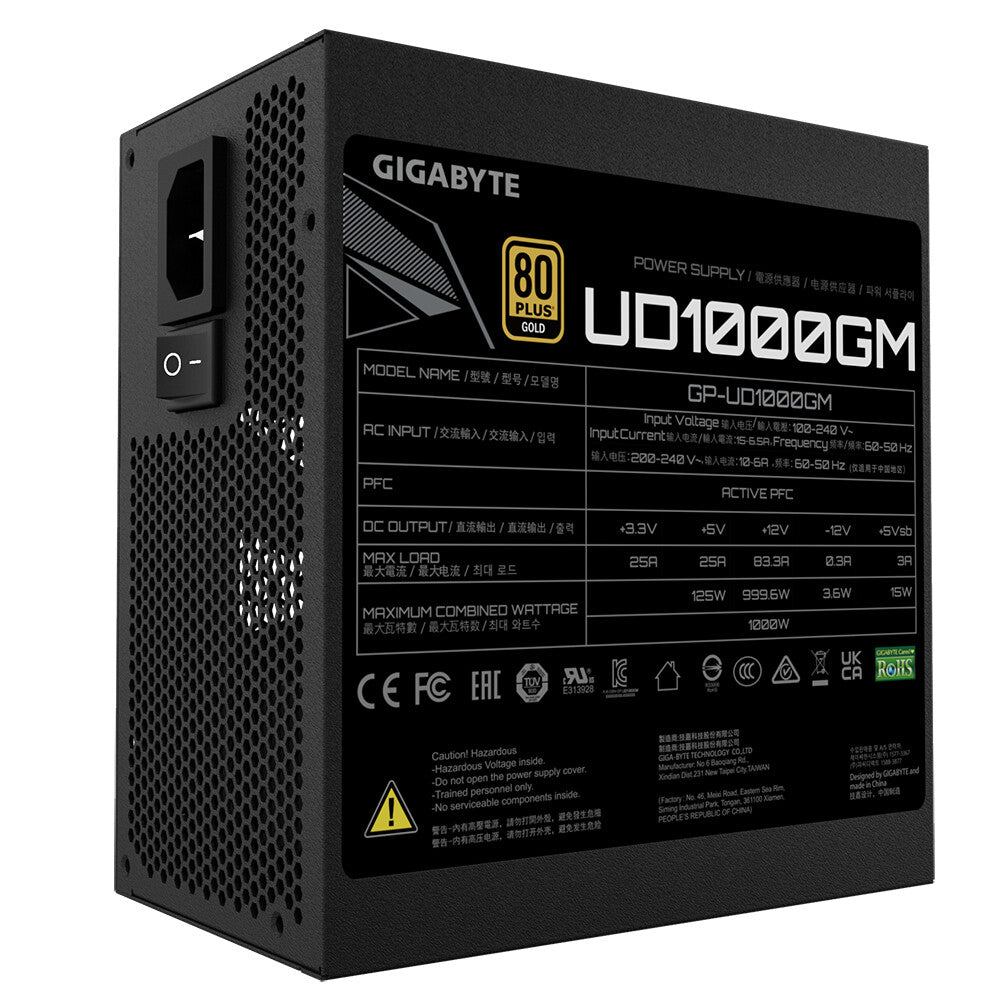 GIGABYTE UD1000GM power supply unit 1000 W 20+4 pin ATX ATX Black