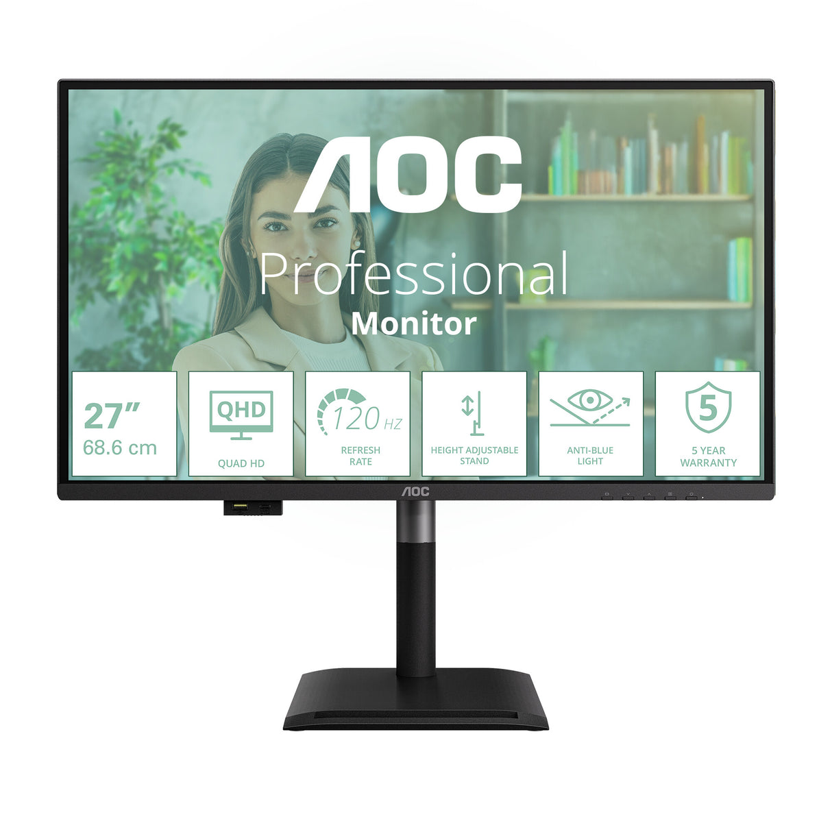 AOC Q27P4U computer monitor 68.6 cm (27") 2560 x 1440 pixels Wide Quad HD Black