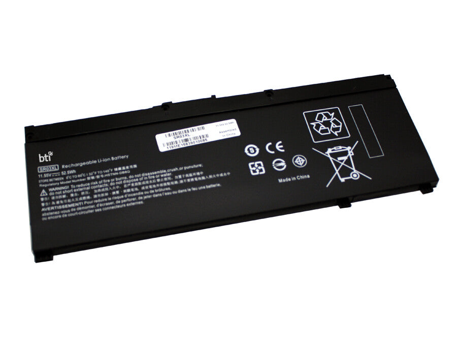 BTI SR03052XL compatible 52.5Wh 3-cell battery for HP PAVILION 15-DC