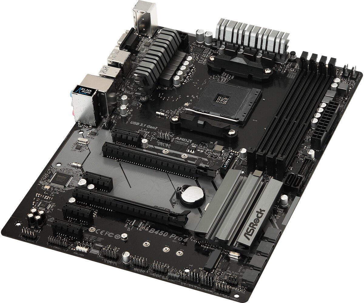 Asrock B450 PRO4 R2.0 AMD B450 AM4 ATX 4 DDR4 XFire VGA HDMI DP 2x