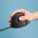 R-Go Tools Ergonomic mouse R-Go HE Break with break software, medium (hand size 165-185 mm), right-handed, Wired, black