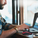 Logitech M185 Ratón Inalámbrico para Portátil, Nano Receptor USB, Negro/Rojo