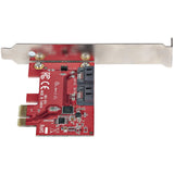 StarTech.com SATA PCIe Card - 2 Port PCIe SATA Expansion Card - 6Gbps - Full/Low Profile - PCI Express to SATA Adapter/Controller - ASM1061 Non-Raid - PCIe to SATA Converter