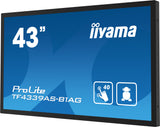 iiyama TF4339AS-B1AG computer monitor 108 cm (42.5") 3840 x 2160 pixels 4K Ultra HD LED Touchscreen Black