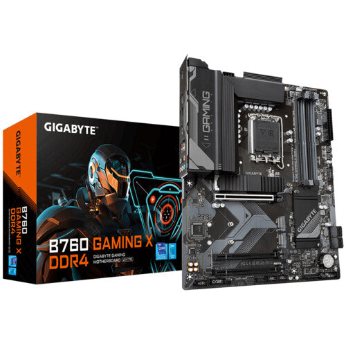 Placa base Gigabyte B760 GAMING X DDR4, Intel Socket 1700, 12.ª/13.ª generación, 3 x PCIe 4.0 M.2, ATX, USB frontal tipo C, LAN 2,5 GbE, HDMI, DisplayPort, Smart Fan 6, Q-Flash Plus