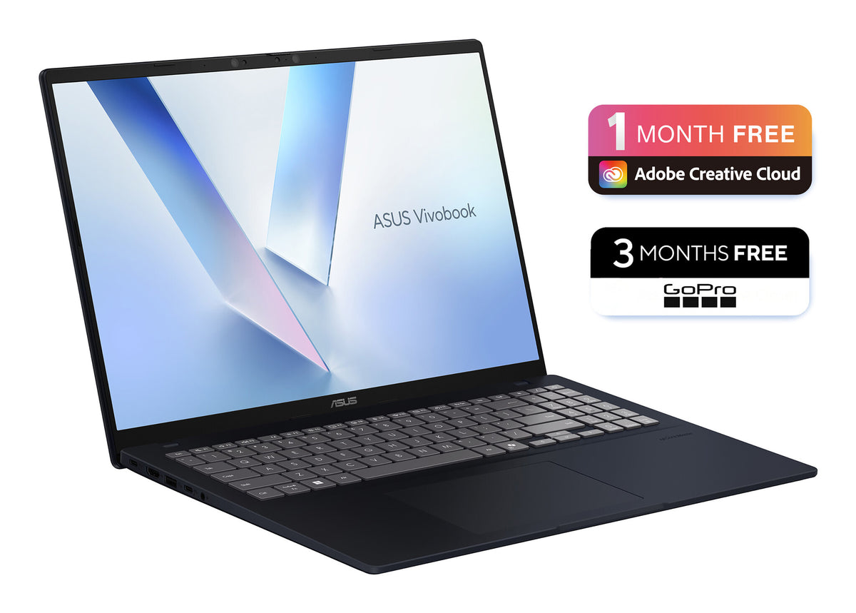 ASUS Vivobook 16 S1607QA-MB159W Copilot+ PC Snapdragon X1-26-100 Laptop 40.6 cm (16") WUXGA 8 GB LPDDR5x-SDRAM 256 GB SSD Wi-Fi 6E (802.11ax) Windows 11 Home Black, Blue