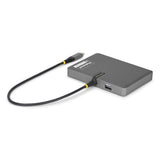 StarTech.com USB-C to Quad-Monitor Workstation Adapter, 4K 60Hz DisplayPort, 140W PD Passthrough for Laptop Charging, USB Port for Wireless Keyboard / Mouse, TAA