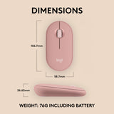 Logitech Pebble 2 M350s mouse Travel Ambidextrous RF Wireless + Bluetooth Optical 4000 DPI