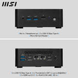 MSI Cubi NUC 1M Intel Core 3 100U Desktop PC, NUC, SFF, Mini Computer, HTPC, (8GB RAM, 512GB Storage, Windows 11 PRO), Intel Graphics/DDR5/Dual ThunderBolt 4/Dual HDMI/Dual LAN/WiFi 6E/BT 5.3/VESA