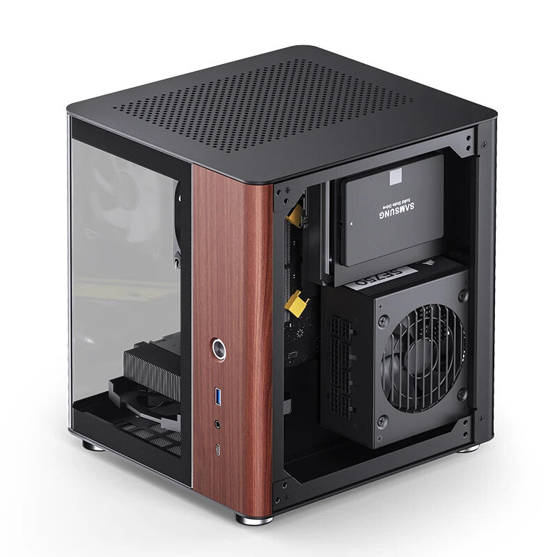 Jonsbo TK-0 BLACK computer case Black, Wood