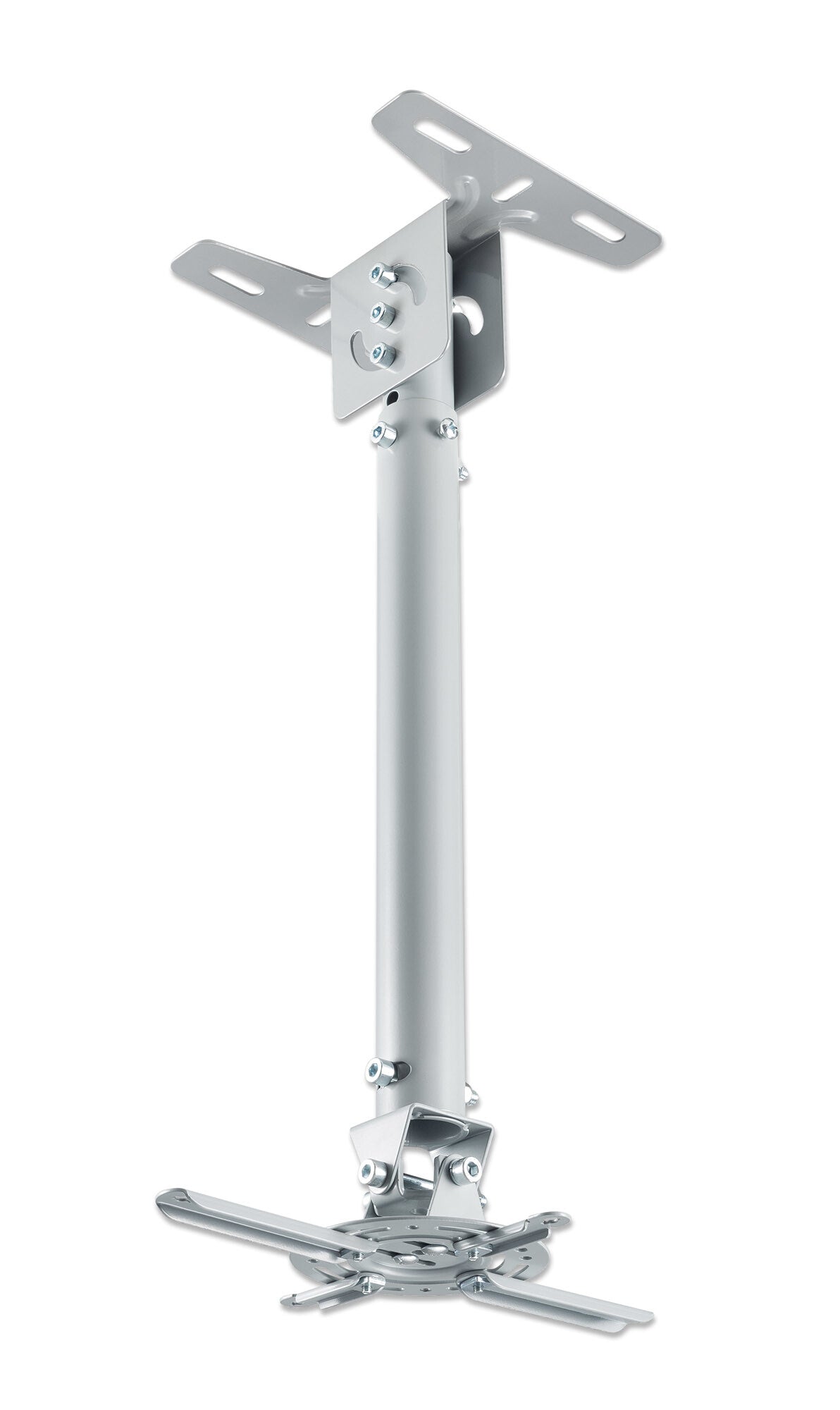 Manhattan Projector Mount, Ceiling, Universal, Tilt & Swivel, Height Range: 57 to 82cm, Max 20kg, Silver, Lifetime Warranty