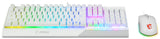 MSI VIGOR GK30 COMBO WHITE UK RGB MEMchanical Gaming Keyboard + Clutch GM11 WHITE Gaming Mouse ' UK Layout, 6-Zone RGB Lighting Keyboard, Dual-Zone RGB Lighting Mouse, 5000 DPI Optical Sensor, Center'