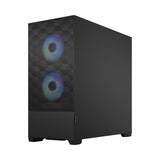 Fractal Design Pop Air RGB (Noir TG) Boîtier de jeu avec fenêtre en verre transparent, ATX, façade en maille hexagonale, 3 ventilateurs RVB et contrôleur ARGB