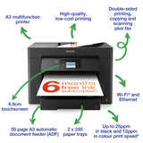 Epson Workforce WF-7830DTWF C11CH68401 Impresora de inyección de tinta, A3, Dúplex, Inalámbrica, Ethernet, Todo en Uno, Fax, Color