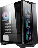 MSI MPG GUNGNIR 110R Mid Tower Gaming Computer Case Black, USB 3.2 Gen2 Type C, 4x 120mm ARGB Fan, Mystic Light Sync, 1 to 6 ARGB Control board, 2x Tempered Glass Panels, ATX, mATX, mini-ITX