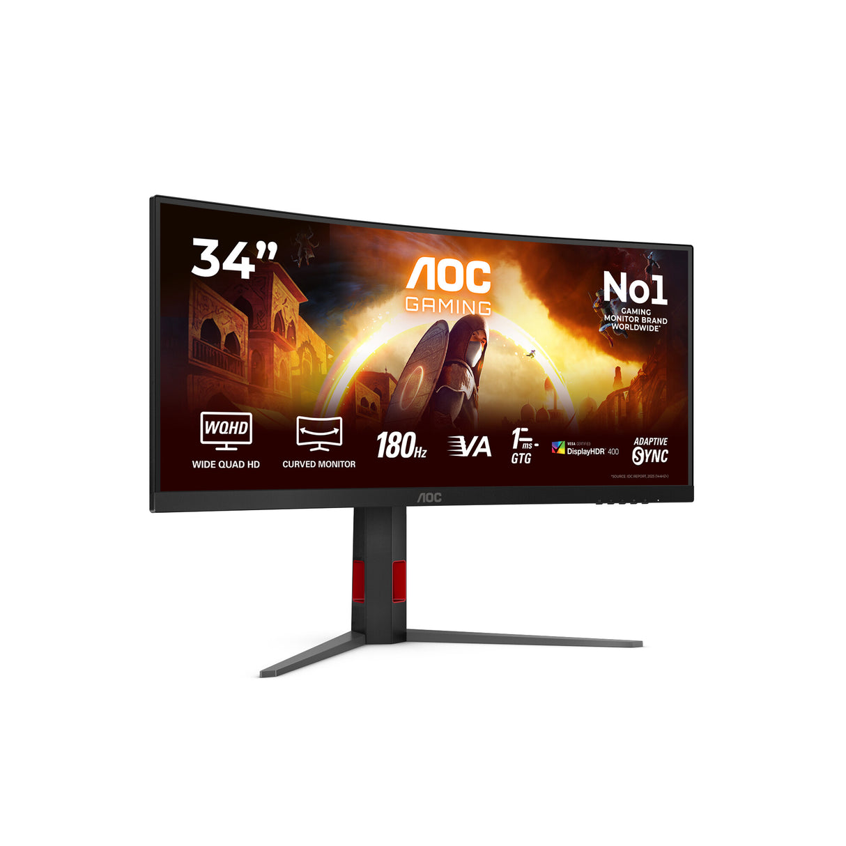 AOC G4 CU34G4CA computer monitor 86.4 cm (34") 3440 x 1440 pixels Wide Quad HD Black, Red