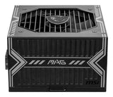 MSI MAG A650BN UK PSU '650W, 80 Plus Bronze certified, 12V Single-Rail, DC-to-DC Circuit, 120mm Fan, Non-Modular, Sleeved Cables, ATX Power Supply Unit, UK Powercord, Black'