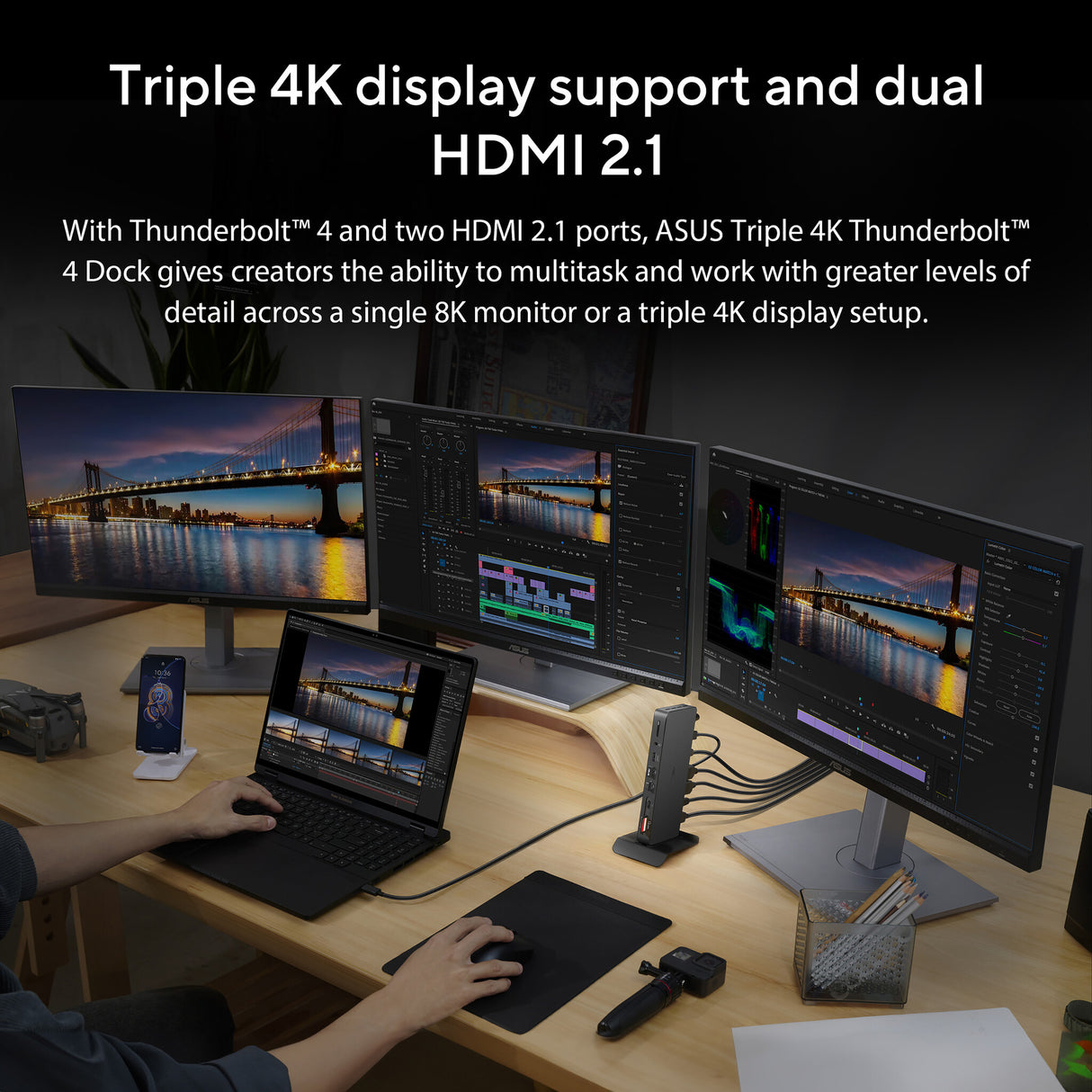 ASUS Triple 4K Thunderbolt 4 Dock DC500 Wired Black