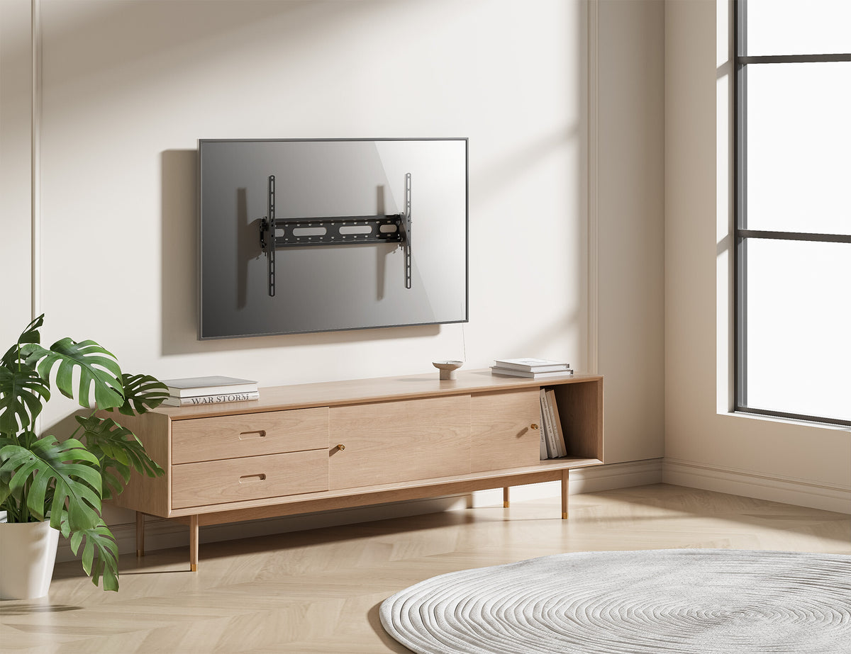 Manhattan Wall Mount for TV & Monitors (Tiltable), For screens 37" to 65", VESA compatibility: all between 200x200mm to 600x400mm - check the dimensions of the four mounting holes on back of screen to ensure it fits, Max 45kg, Black, Bracket