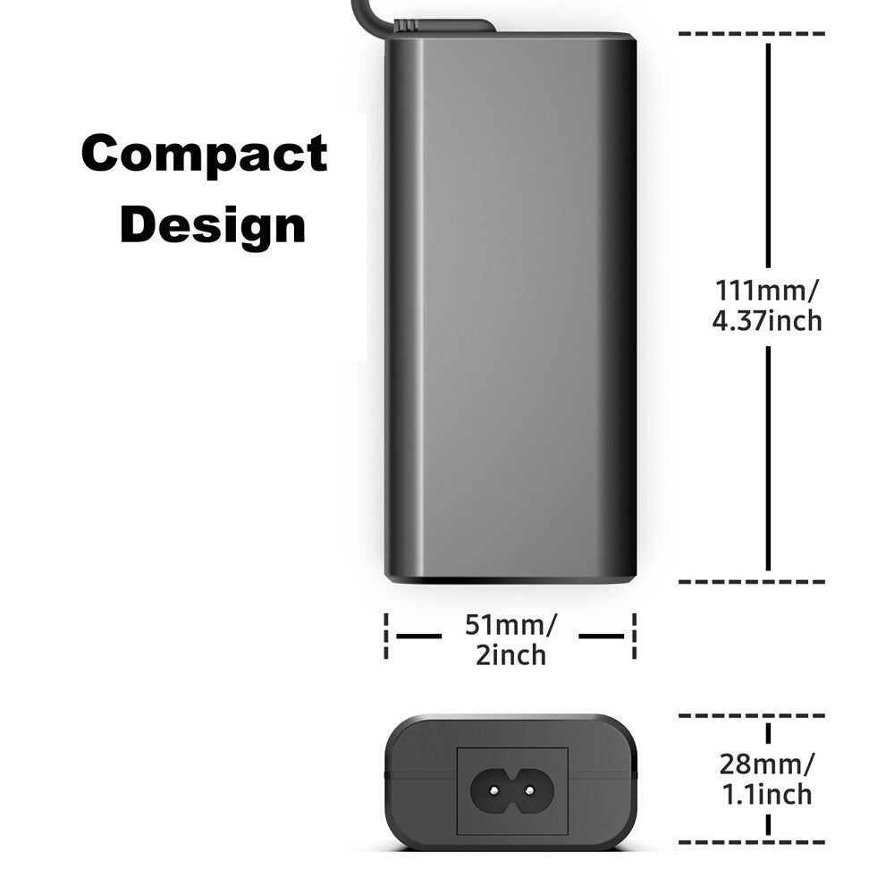 BTI 65W USB-C AC Adapter with 8 output voltages for all USB-C devices up to 65W - UK Connections