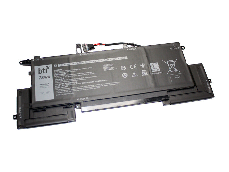 BTI WD8P8 compatible 78Wh 6-cell battery for DELL LATITUDE 74002in1 9410 2in1 INSPIRON 14 7000